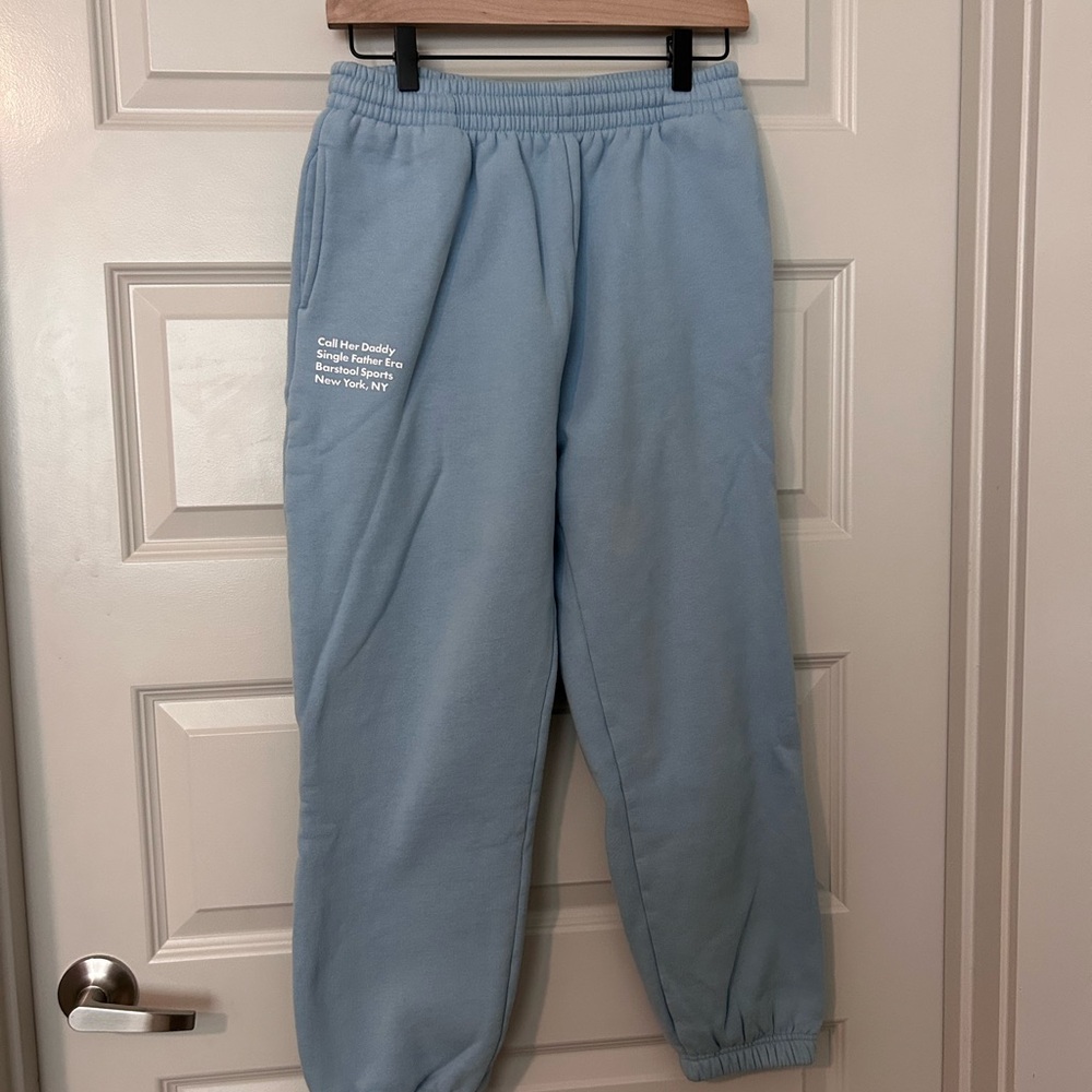 Call Her Daddy Light Blue Fleece Jogger Sweatpants - Brand Unknown